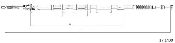 17.1430 CABOR Тросик, cтояночный тормоз (фото 1)
