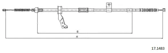 17.1483 CABOR Тросик, cтояночный тормоз (фото 1)