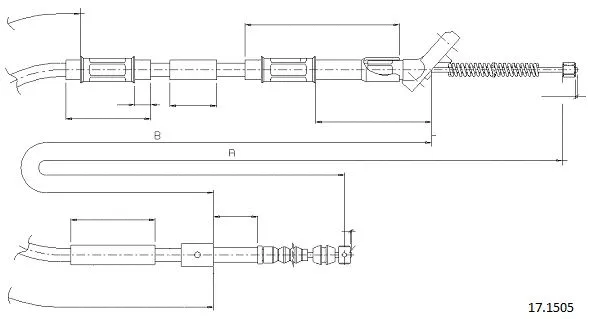 17.1505 CABOR Тросик, cтояночный тормоз (фото 1)