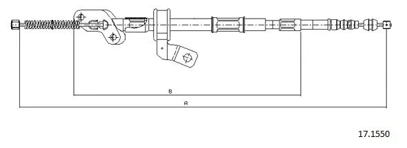17.1550 CABOR Тросик, cтояночный тормоз (фото 1)