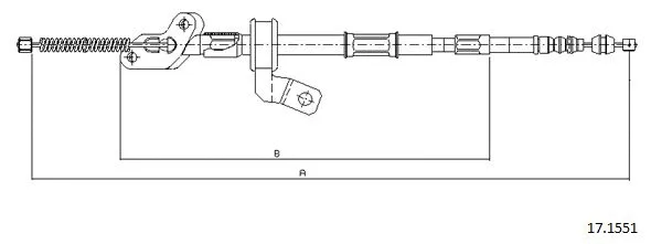 17.1551 CABOR Тросик, cтояночный тормоз (фото 1)