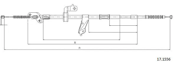17.1556 CABOR Тросик, cтояночный тормоз (фото 1)