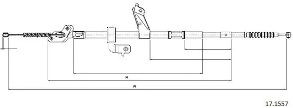 17.1557 CABOR Тросик, cтояночный тормоз (фото 1)