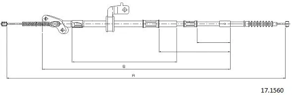 17.1560 CABOR Тросик, cтояночный тормоз (фото 1)