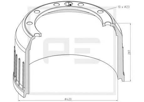 046.688-00A PE AUTOMOTIVE Тормозной барабан (фото 1)