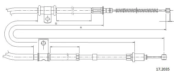17.2035 CABOR Тросик, cтояночный тормоз (фото 1)