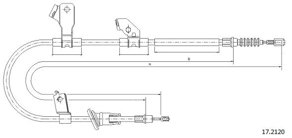 17.2120 CABOR Тросик, cтояночный тормоз (фото 1)