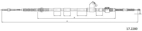 17.2280 CABOR Тросик, cтояночный тормоз (фото 1)