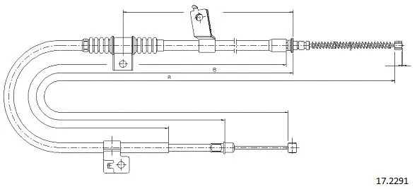 17.2291 CABOR Тросик, cтояночный тормоз (фото 1)