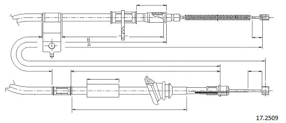 17.2509 CABOR Тросик, cтояночный тормоз (фото 1)