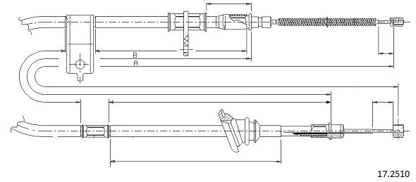 17.2510 CABOR Тросик, cтояночный тормоз (фото 1)