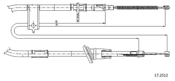 17.2512 CABOR Тросик, cтояночный тормоз (фото 1)