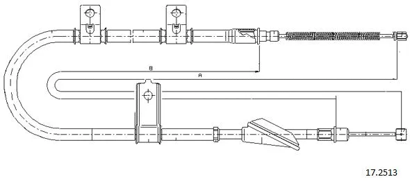 17.2513 CABOR Тросик, cтояночный тормоз (фото 1)