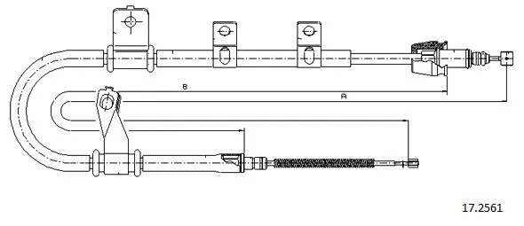 17.2561 CABOR Тросик, cтояночный тормоз (фото 1)