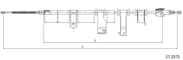 17.2571 CABOR Тросик, cтояночный тормоз (фото 1)
