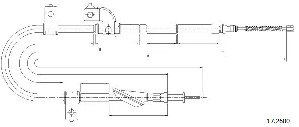 17.2600 CABOR Тросик, cтояночный тормоз (фото 1)