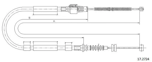 17.2724 CABOR Тросик, cтояночный тормоз (фото 1)