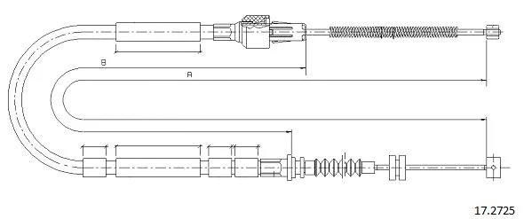 17.2725 CABOR Тросик, cтояночный тормоз (фото 1)