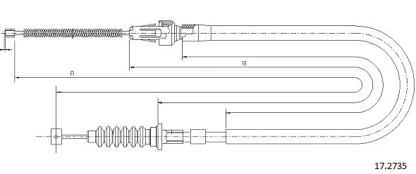 17.2735 CABOR Тросик, cтояночный тормоз (фото 1)