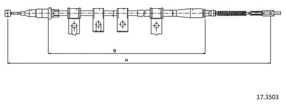 17.3503 CABOR Тросик, cтояночный тормоз (фото 1)