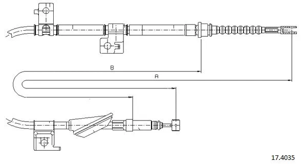 17.4035 CABOR Тросик, cтояночный тормоз (фото 1)