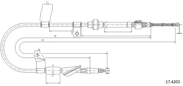 17.4203 CABOR Тросик, cтояночный тормоз (фото 1)