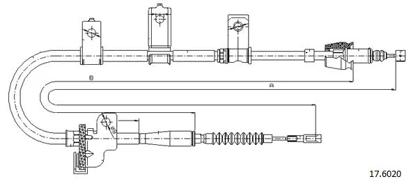 17.6020 CABOR Тросик, cтояночный тормоз (фото 1)