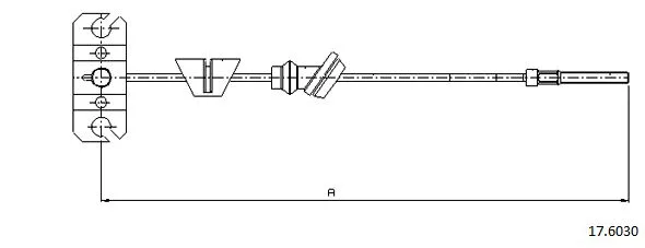 17.6030 CABOR Тросик, cтояночный тормоз (фото 1)