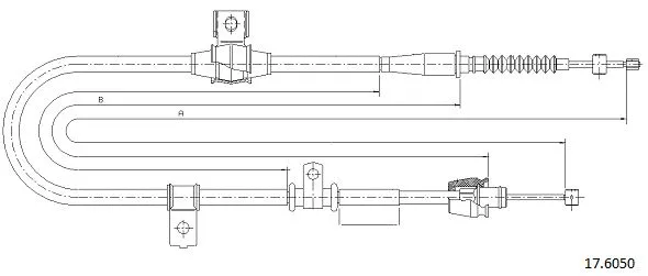 17.6050 CABOR Тросик, cтояночный тормоз (фото 1)