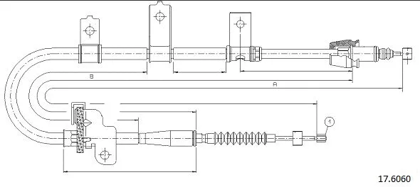 17.6060 CABOR Тросик, cтояночный тормоз (фото 1)