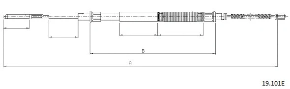 19.101E CABOR Тросик, cтояночный тормоз (фото 1)