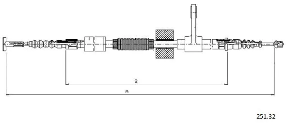 251.32 CABOR Тросик, cтояночный тормоз (фото 1)