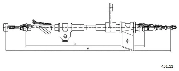 451.11 CABOR Тросик, cтояночный тормоз (фото 1)