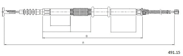 491.15 CABOR Тросик, cтояночный тормоз (фото 1)
