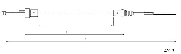 491.3 CABOR Тросик, cтояночный тормоз (фото 1)