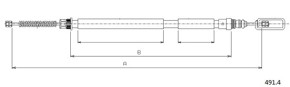 491.4 CABOR Тросик, cтояночный тормоз (фото 1)