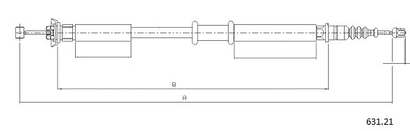 631.21 CABOR Тросик, cтояночный тормоз (фото 1)