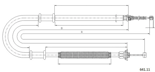 641.11 CABOR Тросик, cтояночный тормоз (фото 1)