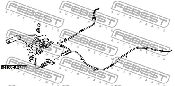 04100-KB4TF FEBEST Тросик, cтояночный тормоз (фото 1)