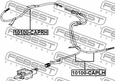 10100-CAPLH FEBEST Тросик, cтояночный тормоз (фото 2)