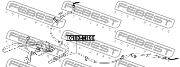 10100-M100 FEBEST Тросик, cтояночный тормоз (фото 1)