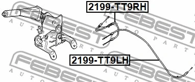 2199-TT9LH FEBEST Тросик, cтояночный тормоз (фото 2)