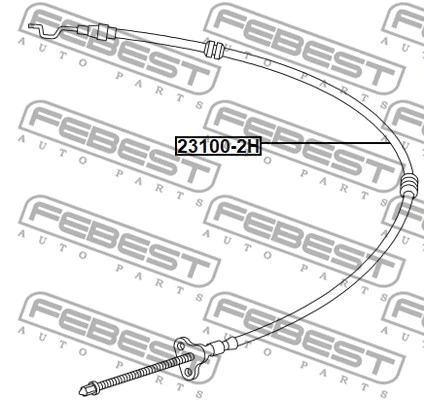 23100-2H FEBEST Тросик, cтояночный тормоз (фото 2)