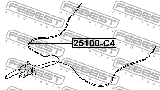 25100-C4 FEBEST Тросик, cтояночный тормоз (фото 1)