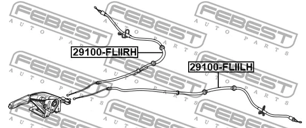 29100-FLIILH FEBEST Тросик, cтояночный тормоз (фото 2)