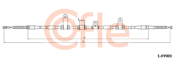 1.HY001 COFLE Тросик, cтояночный тормоз (фото 1)