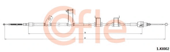1.KI002 COFLE Тросик, cтояночный тормоз (фото 1)
