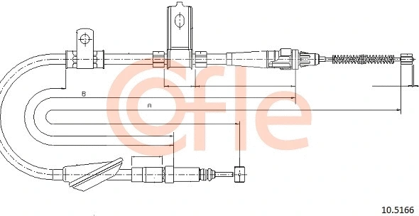 10.5166 COFLE Тросик, cтояночный тормоз (фото 1)