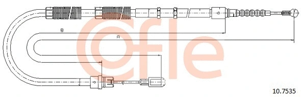 10.7535 COFLE Тросик, cтояночный тормоз (фото 1)