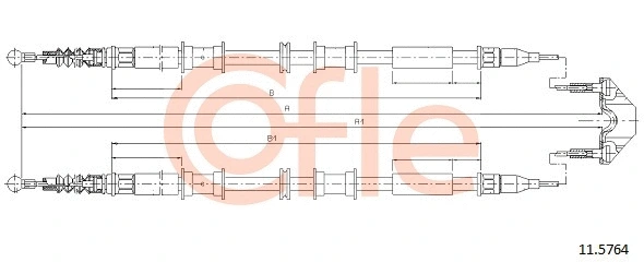 11.5764 COFLE Тросик, cтояночный тормоз (фото 1)